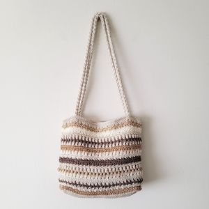 Boho macrame Woven shoulder bag Travel Vacation Style